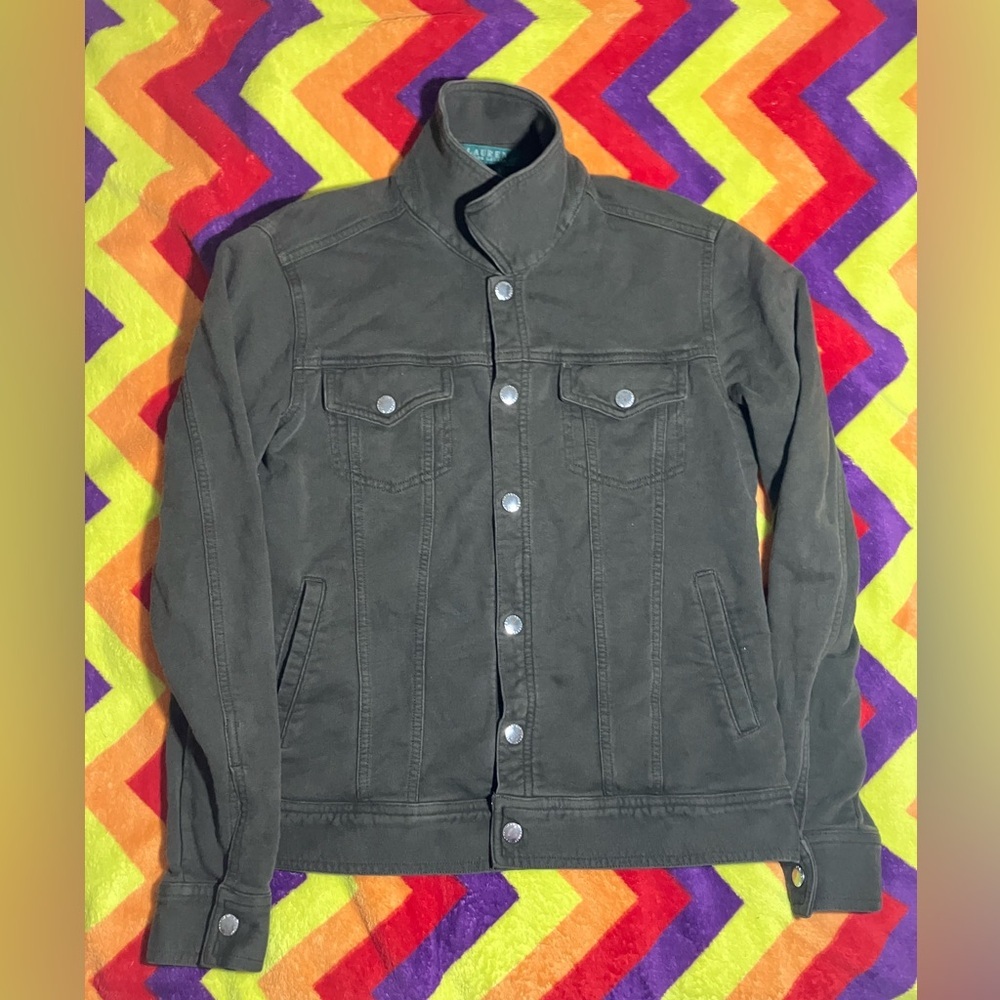 LAUREN RALPH LAUREN Army Green button down Jacket small